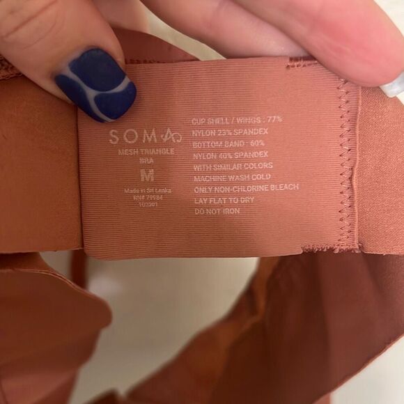 ✨SOMA Mesh Triangle Sz Medium Bra Bralette With Get-A-Grip Straps in Clay Rose✨ - Picture 6 of 6